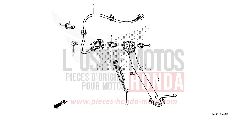 BEQUILLE von NC700S DCT PEARL SUNBEAM WHITE (NHA66) von 2013